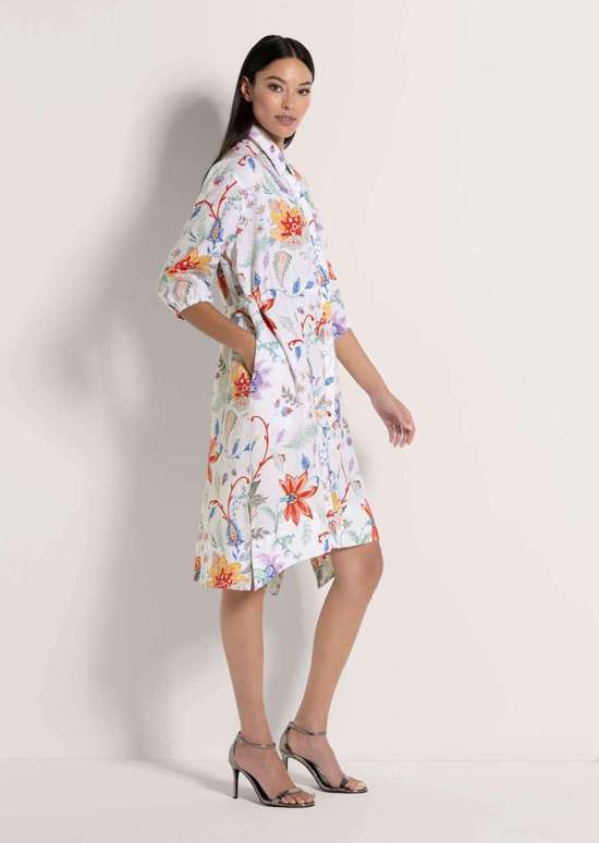 Льняное платье в форме блузки-рубашки