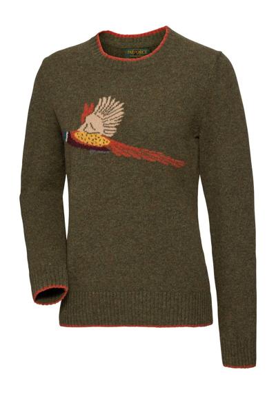 Вязаный свитер женский свитер с мотивом фазана