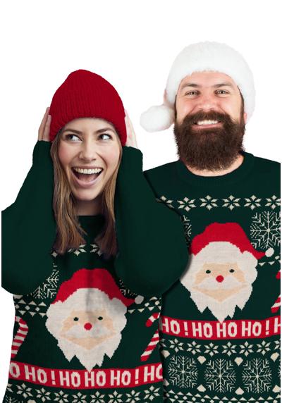 Рождественский свитер Рождественский свитер - Санта-Клаус Унисекс Гадкий рождественский свитер Зеленый