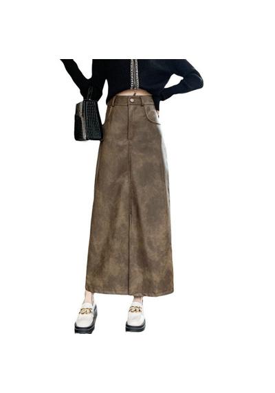Юбка-трапеция, женская юбка, винтажная юбка с разрезом, высокая талия, юбка-карандаш длиной до колена
