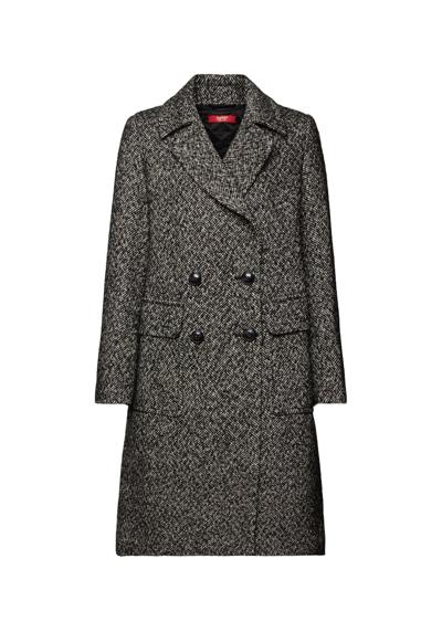 Шерстяное пальто Пальто в узор «елочка» из смесовой шерсти