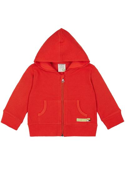 Флисовая куртка вафельного цвета с капюшоном для малышей