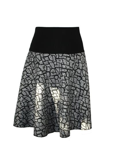Трикотажная юбка А-силуэта 57см черного цвета, цвета экрю, плотная вязка, эластичный пояс, эластичный пояс