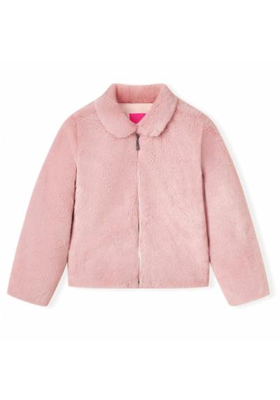 Зимнее пальто детское пальто из искусственного меха розовое 116