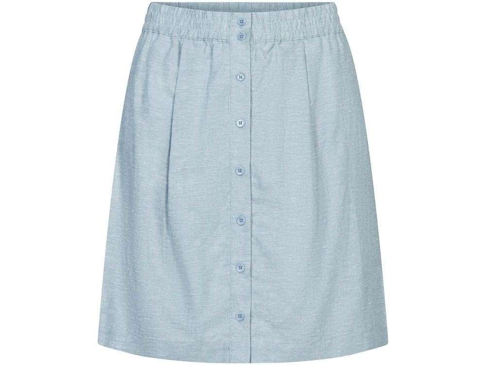 Летняя юбка обрезная женская юбка `Hanno` с планкой на пуговицах