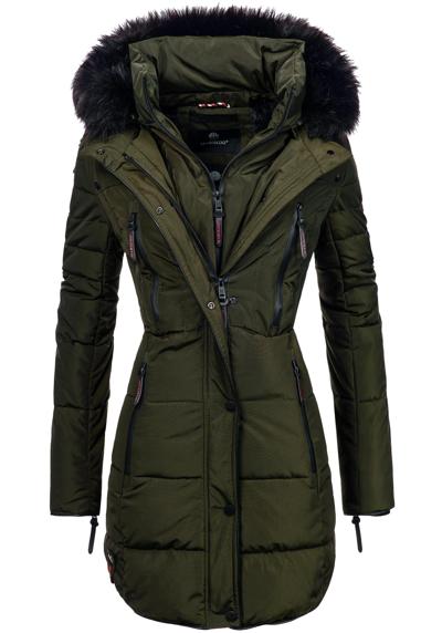 Стеганое пальто Moonshine теплое зимнее пальто со съемным капюшоном из искусственного меха