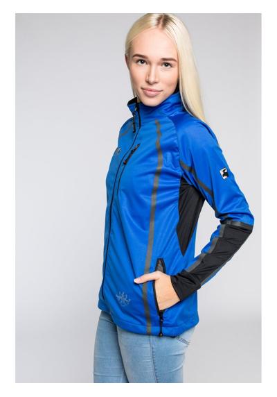 Женская куртка из софтшелла среднего слоя THORSBY также доступна в больших размерах.