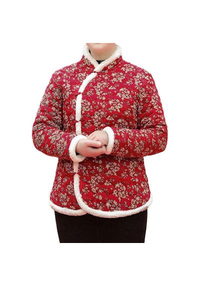 Зимнее пальто женское плюс размер хлопковое пальто с цветочным принтом этническая теплая куртка короткая