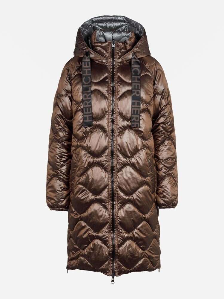 Стеганое пальто TOLA 7739 N3247 Двустороннее пальто со съемным капюшоном и двусторонней молнией.