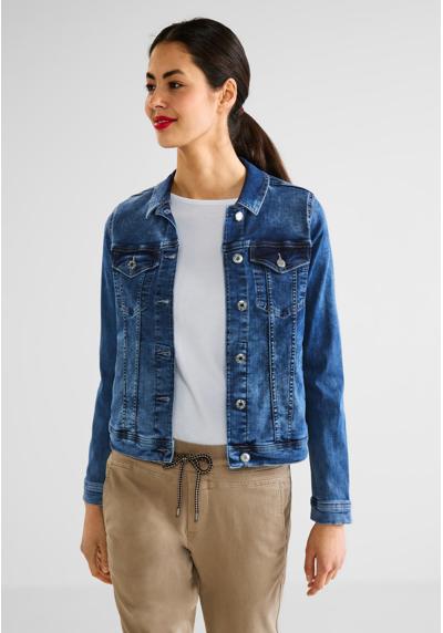 Уличная куртка джинсовая куртка среднего синего цвета с карманами Mid Indigo Ra (1-St)