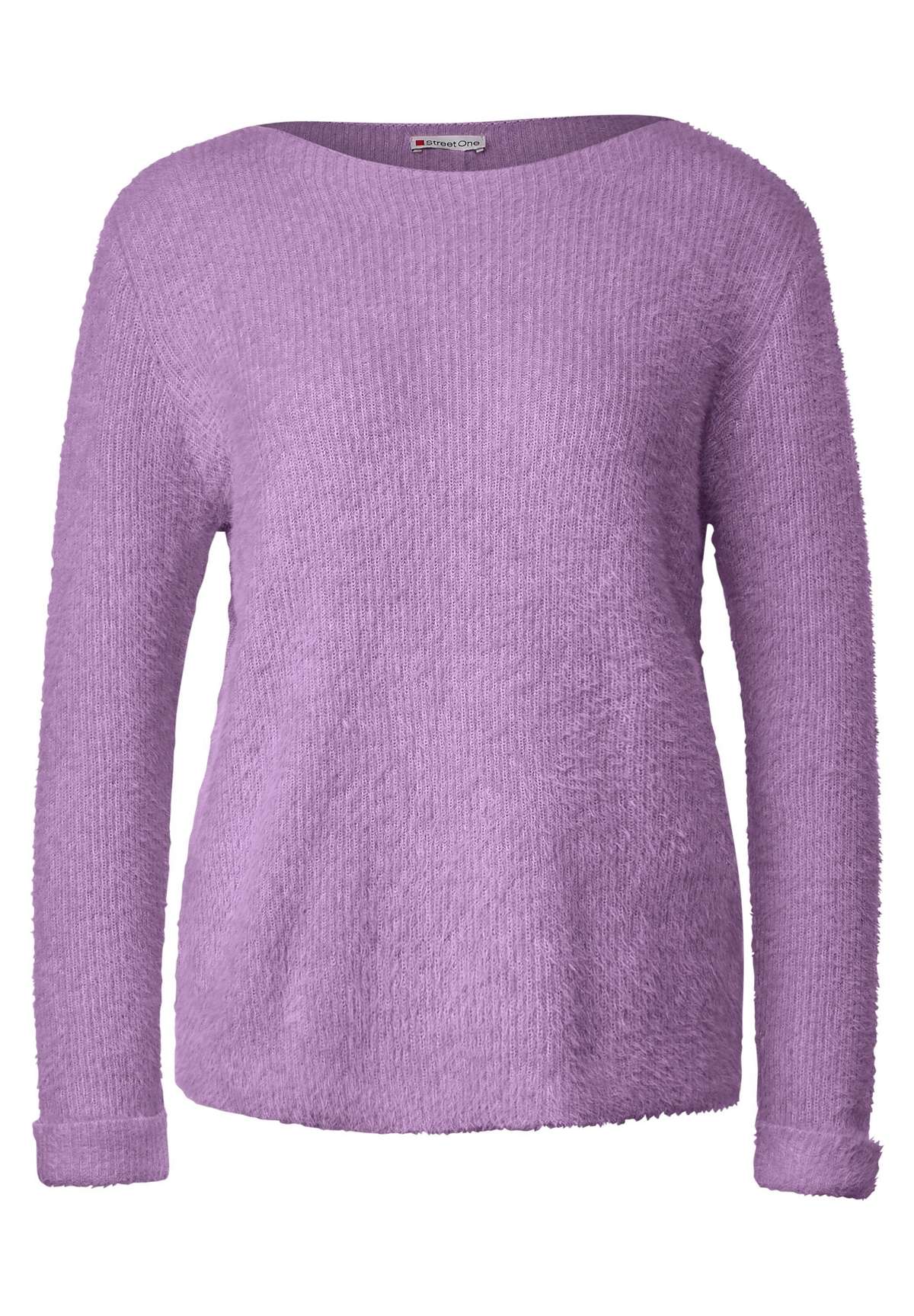 Вязаный свитер из перьевой пряжи нежно-сиреневого цвета (1 штука) Нет в наличии