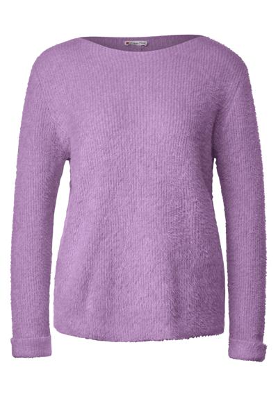 Вязаный свитер из перьевой пряжи нежно-сиреневого цвета (1 штука) Нет в наличии