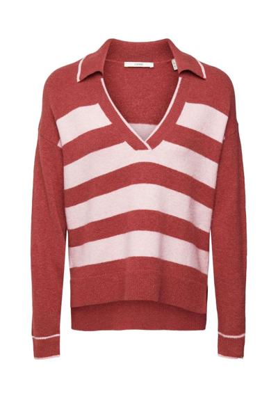 Вязаный свитер Свитер из смесовой шерсти в рубчик