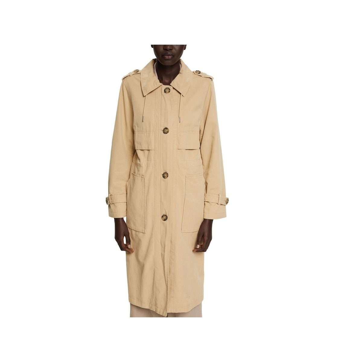 Короткое пальто песочного цвета стандартного кроя (1 шт.)