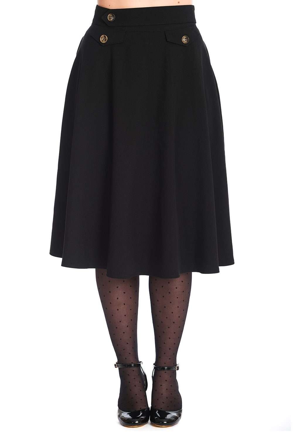 Юбка-трапеция Book Club Черная винтажная распашная юбка в стиле ретро
