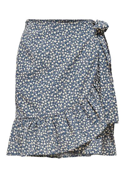 Летняя юбка короткая юбка с запахом плиссированная юбка ONLOLIVIA 4848 синего цвета