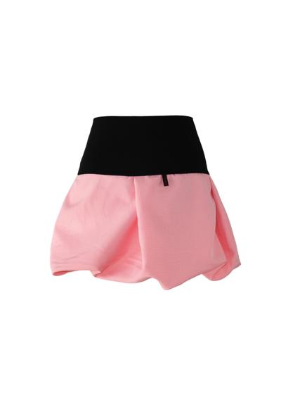 Мини-юбка-баллон, красная, розовая, коралловая, лососевая, мини-эластичный пояс