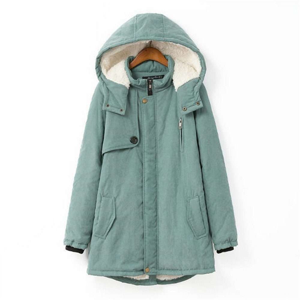 Зимнее пальто женская флисовая куртка средней длины хлопковое пальто пальто с капюшоном шуба