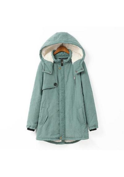Зимнее пальто женская флисовая куртка средней длины хлопковое пальто пальто с капюшоном шуба