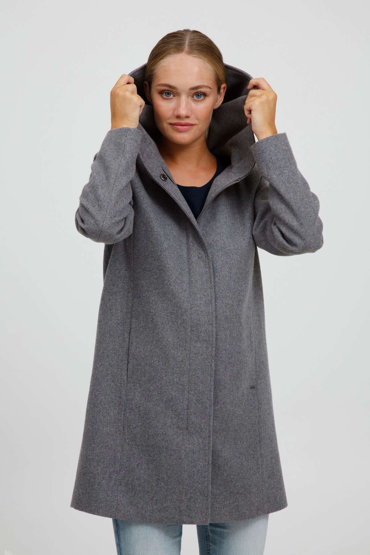 Шерстяное пальто OXNelina шерстяное пальто с капюшоном