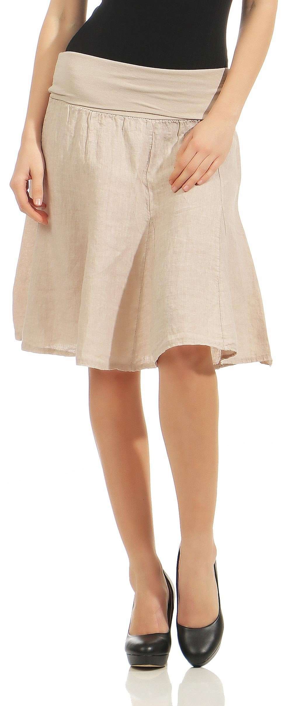 Летняя юбка 1580 юбка-колокольчик с трикотажным поясом