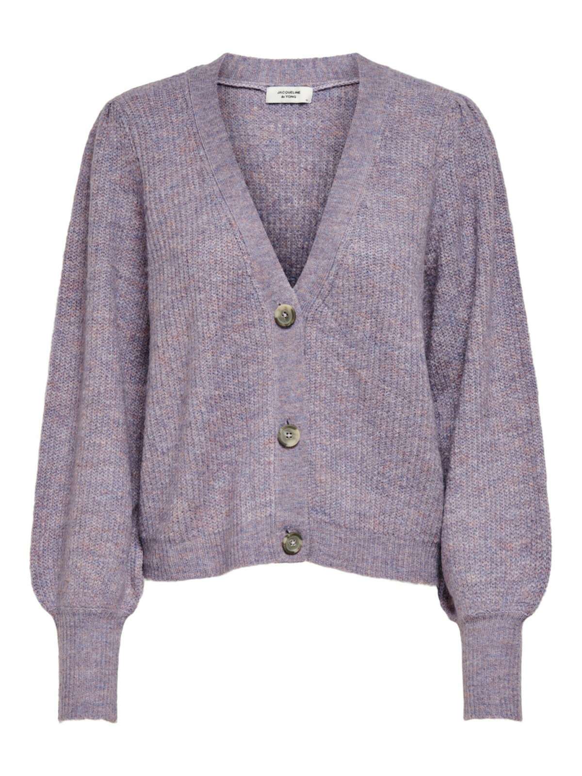 JACQUELINE de YONG вязаный свитер короткий вязаный свитер DREA кардиган с пышными рукавами 3696 фиолетового цвета