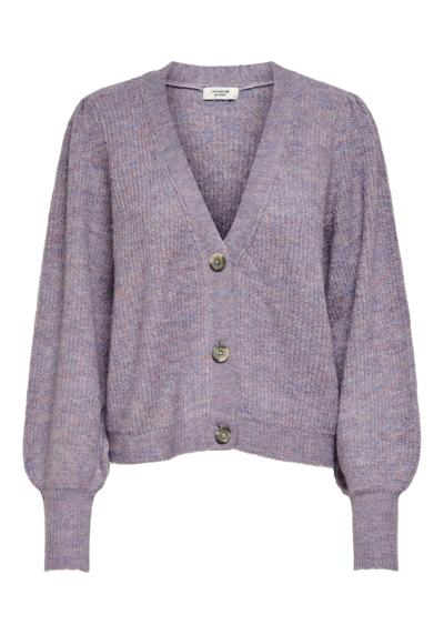 JACQUELINE de YONG вязаный свитер короткий вязаный свитер DREA кардиган с пышными рукавами 3696 фиолетового цвета