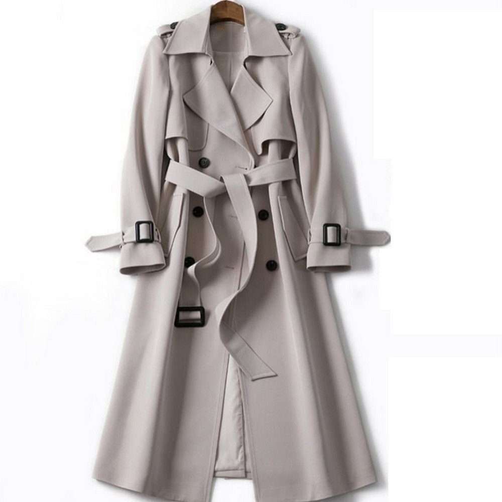 Тренч женское модное пальто выше колена зимняя куртка куртка средней длины