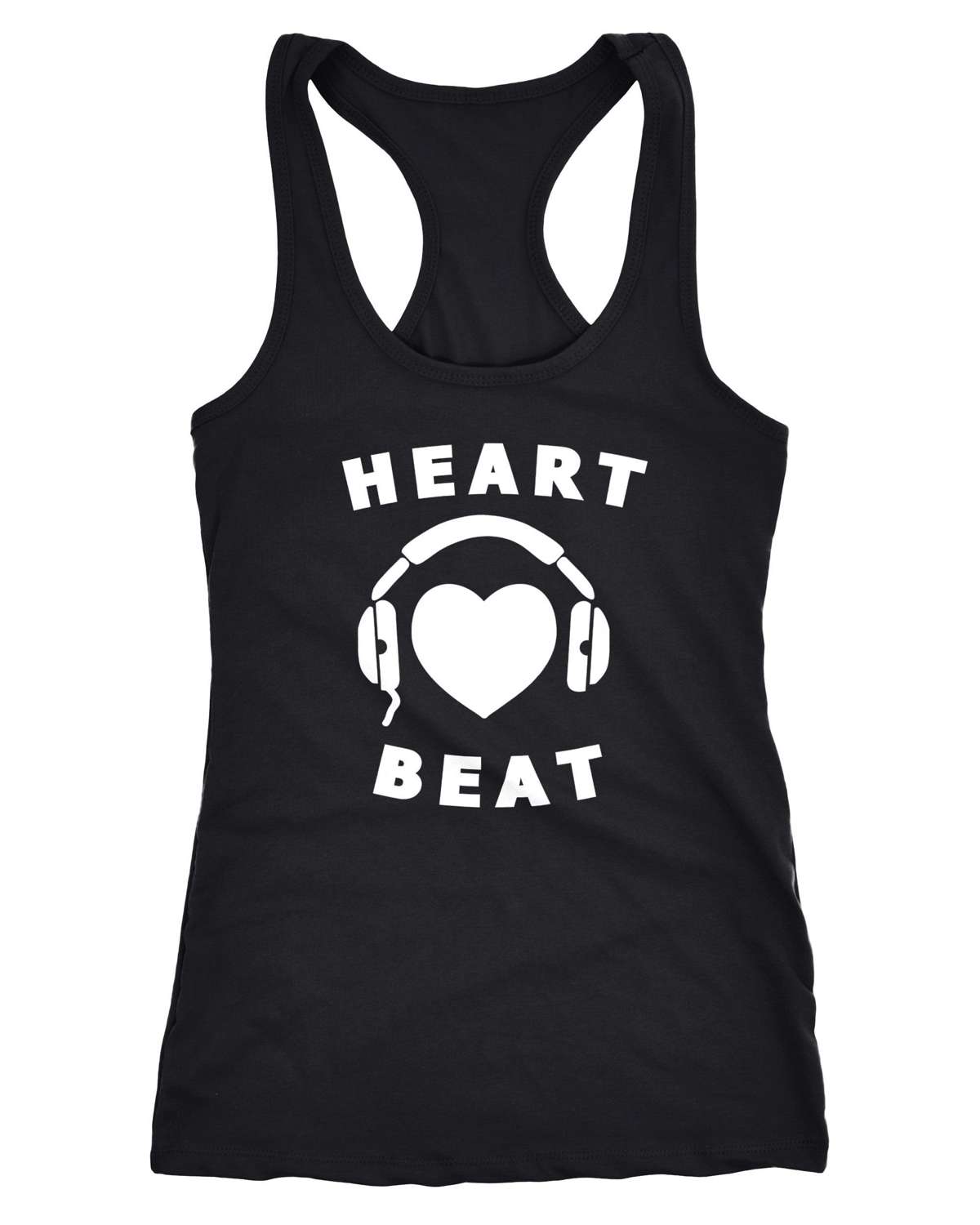 Майка женская майка Heart Beat Heart Наушники Музыкальные наушники Heart Racerback ®