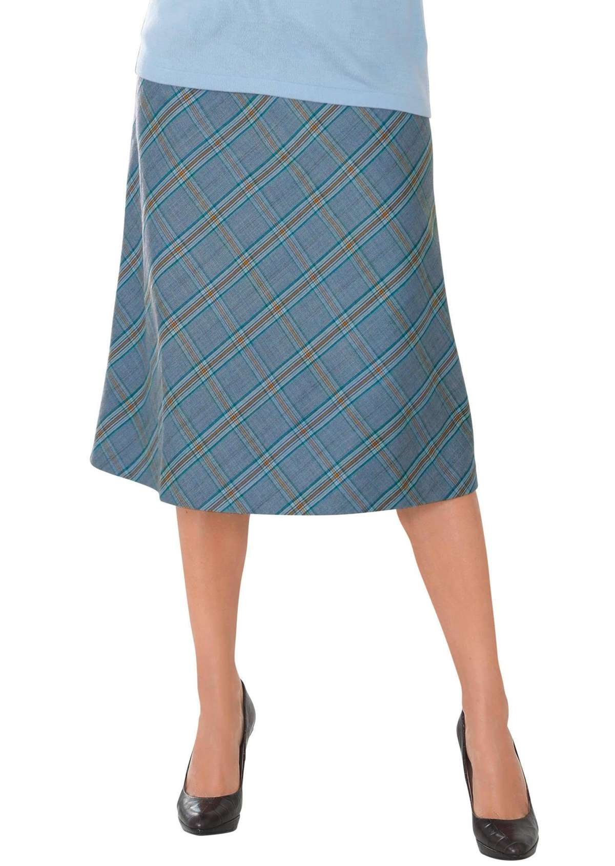 Юбка-слип: удобная клетчатая юбка с частично эластичным поясом.