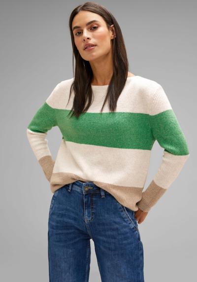 Вязаный свитер с блочными полосками