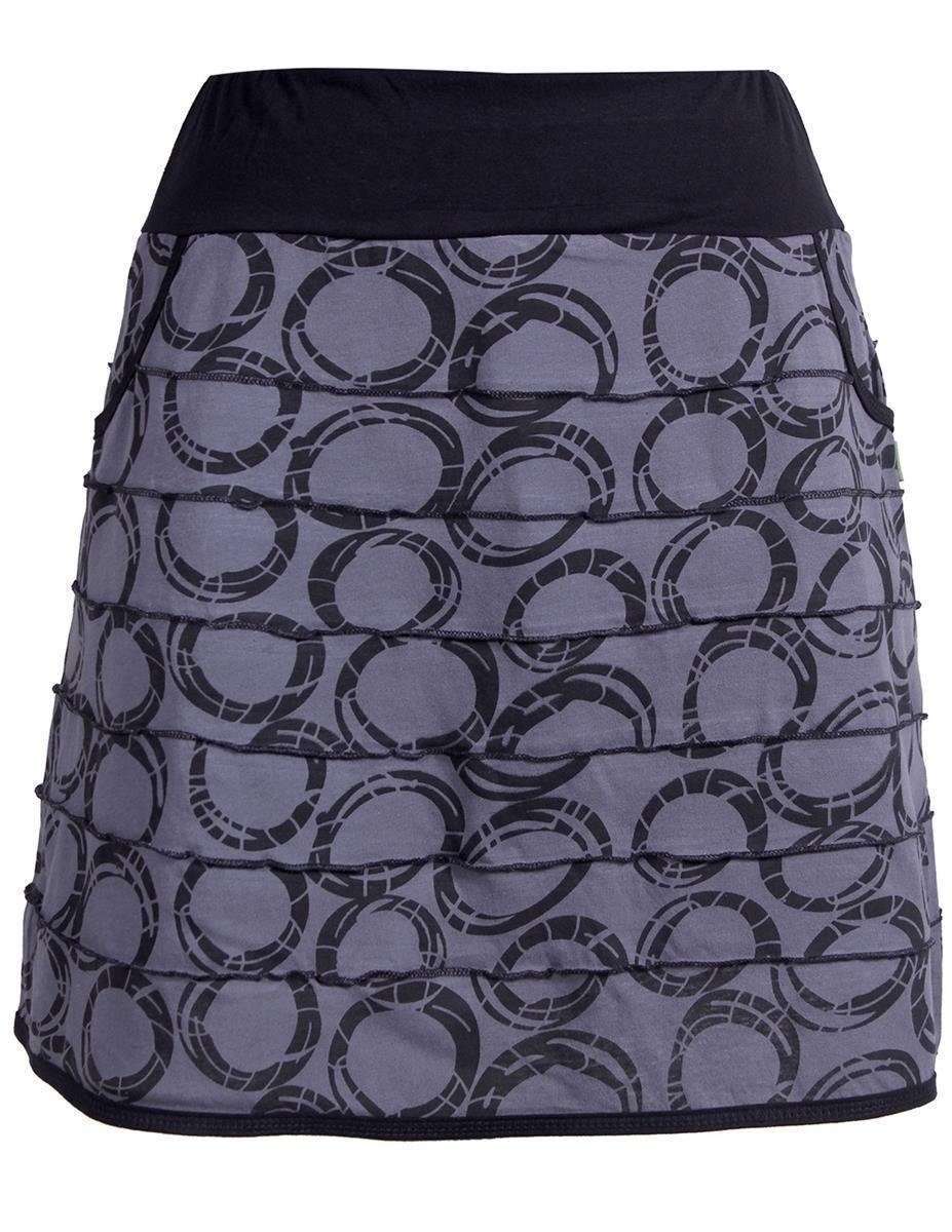 Мини-юбка юбка с карманами в стиле пэчворк в полоску с принтом в виде кругов в стиле бохо