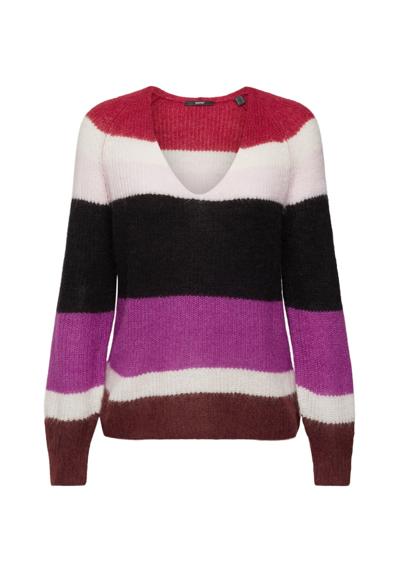 Коллекция Свитер с V-образным вырезом Полосатый свитер с V-образным вырезом из шерсти и альпаки