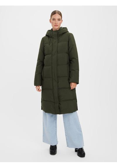 Зимняя куртка длинный пуховик зимнее пальто стеганая парка VMERICAHOLLY 4631 темно-зеленого цвета