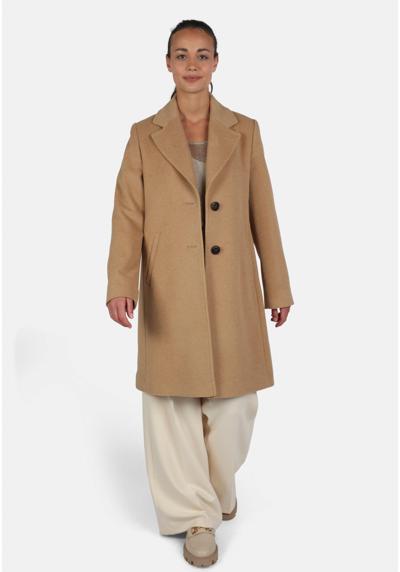 Шерстяное пальто Короткое шерстяное пальто с воротником с лацканами и планкой на пуговицах