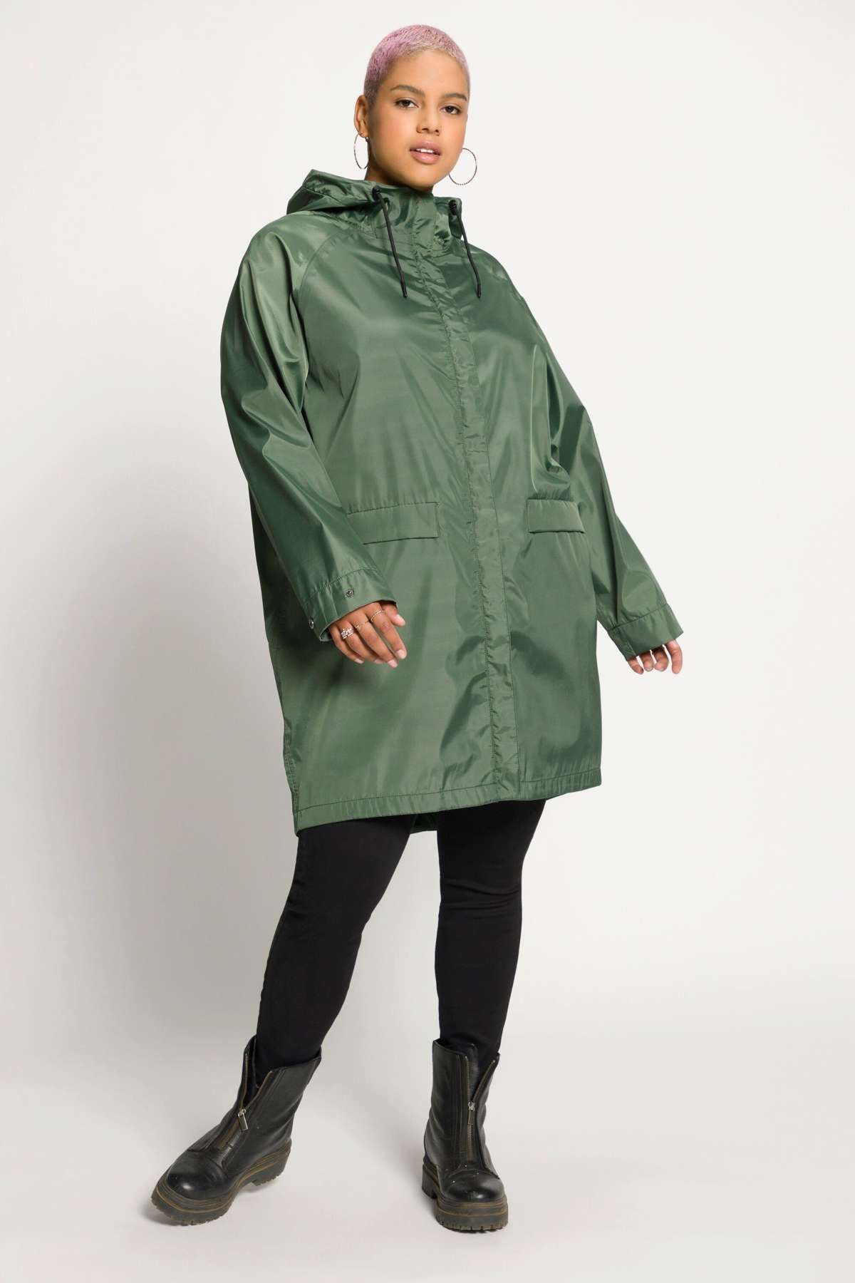 Зимнее пальто-дождевик с водонепроницаемым капюшоном на молнии