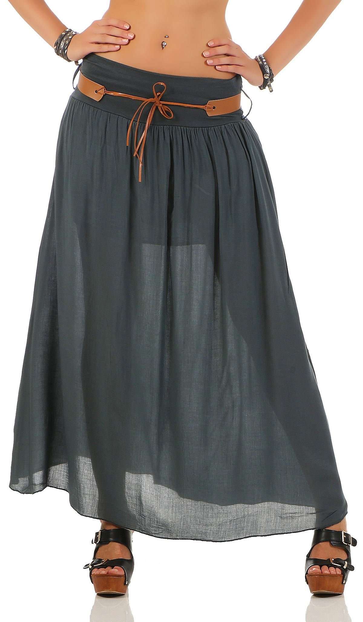 Летняя юбка 17126 с поясом, один размер