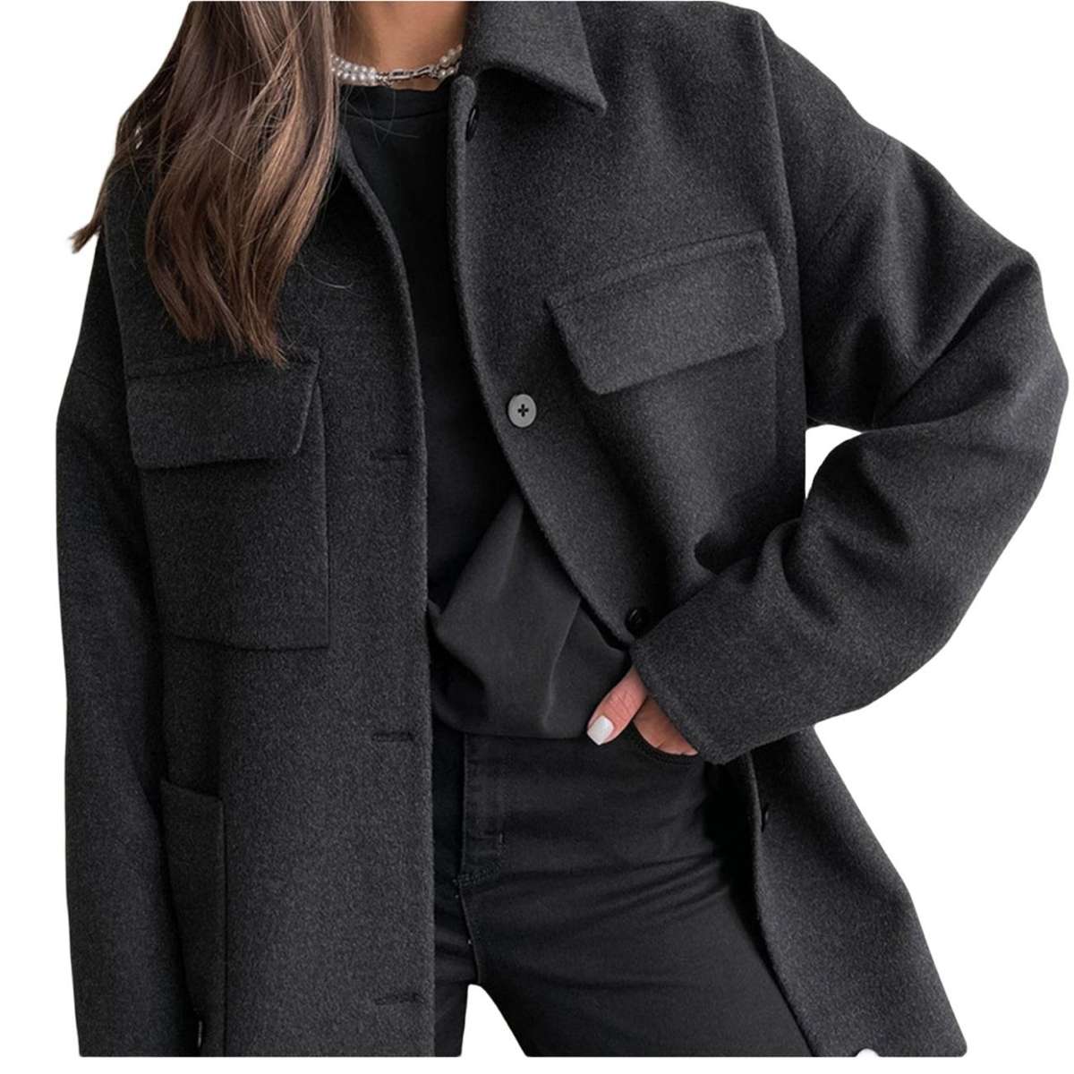 Дафлкот женское пальто средней длины и толстым утеплителем на осень