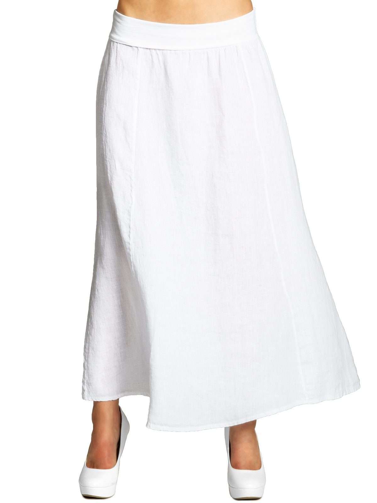 Плиссированная юбка RO019 женская длинная летняя льняная юбка макси