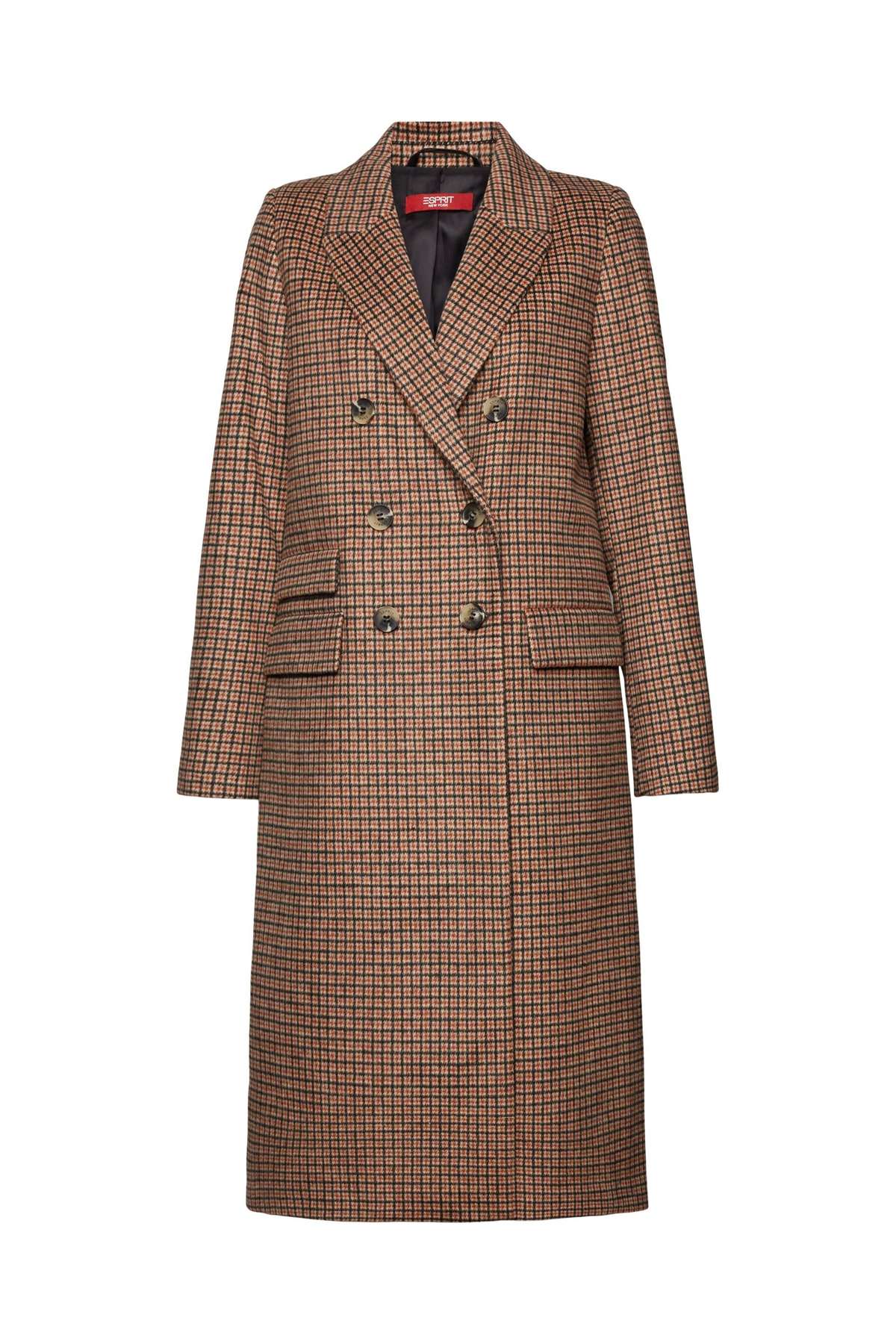Коллекционное шерстяное пальто Пальто в клетку из смесовой шерсти