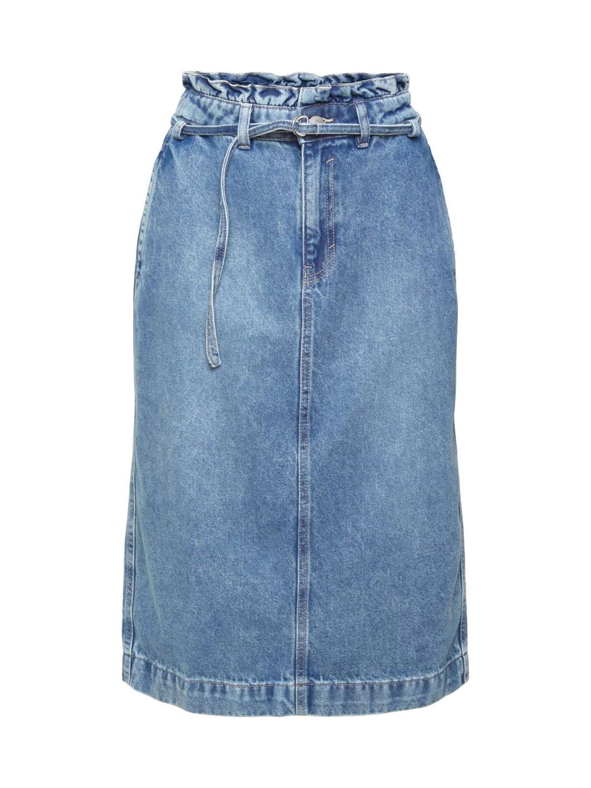 Джинсовая юбка Джинсовая юбка с поясом из бумажного пакета