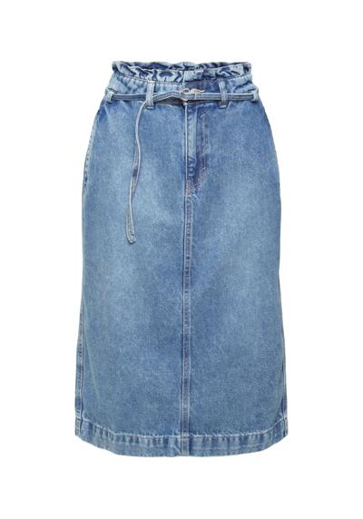 Джинсовая юбка Джинсовая юбка с поясом из бумажного пакета