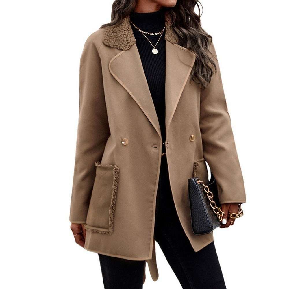 Короткое пальто женское шерстяное пальто повседневное пальто из софтшелла элегантная флисовая куртка