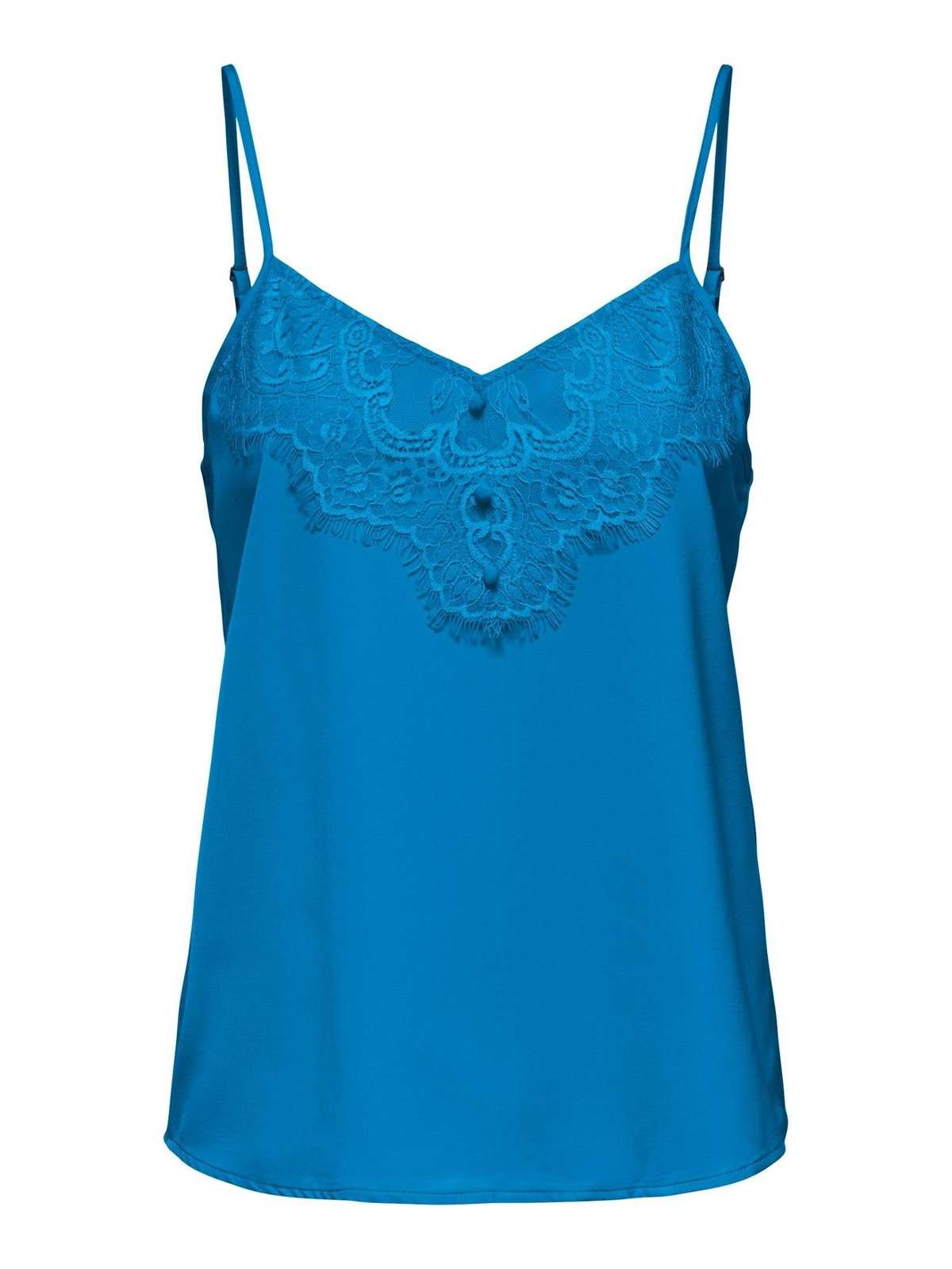 Рубашка Элегантная рубашка без рукавов с кружевным верхом синего цвета JDYSISI 4943