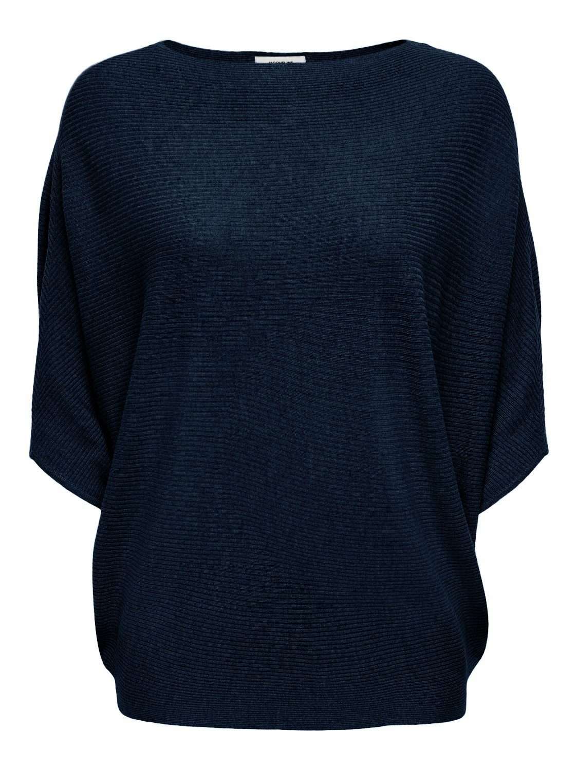 Вязаный свитер, пуловер, толстовка тонкой вязки Свитер JDYNEW BEHAVE BATSLEEVE (1 шт.) 3053 темно-синего цвета