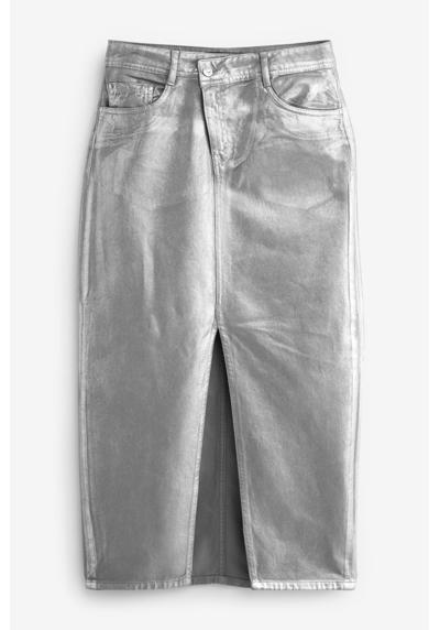 Джинсовая юбка джинсовая юбка-миди металлик с асимметричной талией (1 шт.)