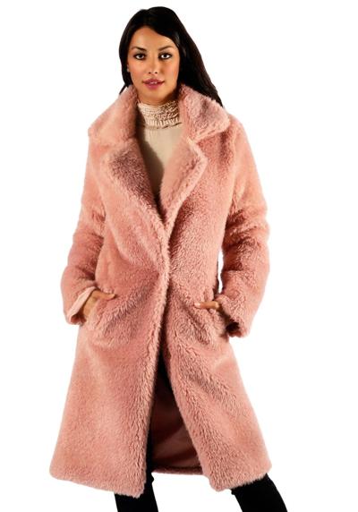 Зимнее пальто на подкладке из модного искусственного меха.