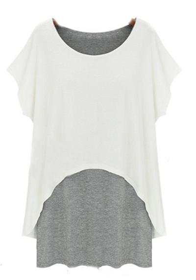 Рубашка 2-в-1 женская футболка, рубашка с короткими рукавами, топ, блузка, платье, длинная рубашка
