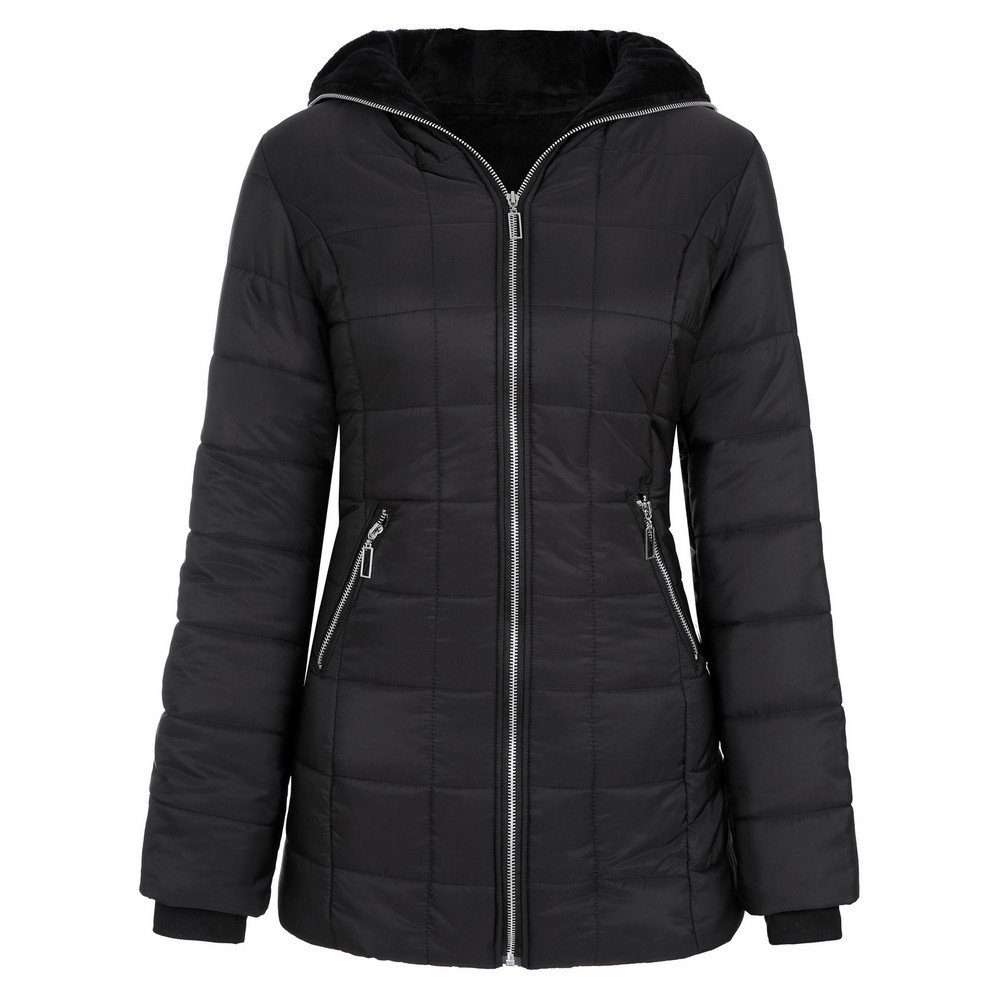 Зимнее пальто женское теплое пальто с капюшоном зимняя парка шерстяное пальто классическое пальто