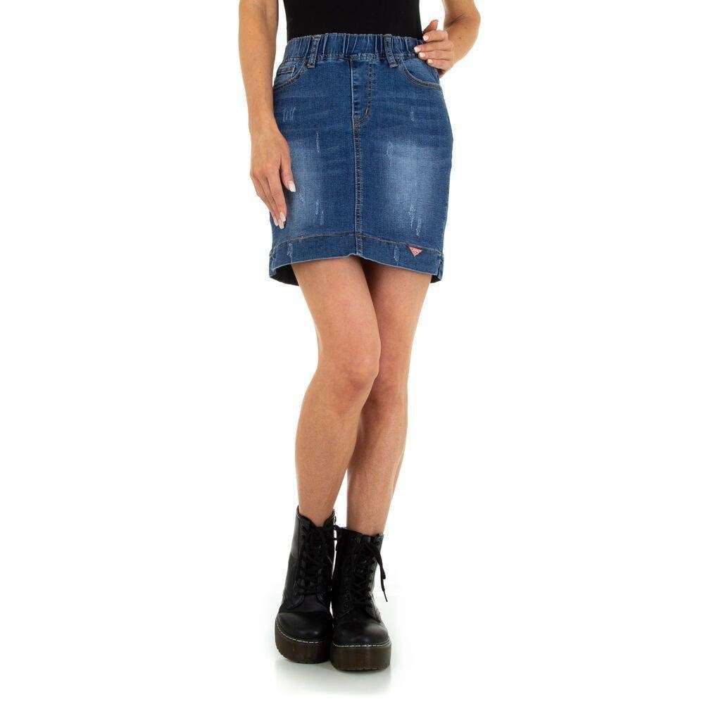 Джинсовая юбка женская для досуга, джинсовая юбка синего цвета с разрушенным эффектом